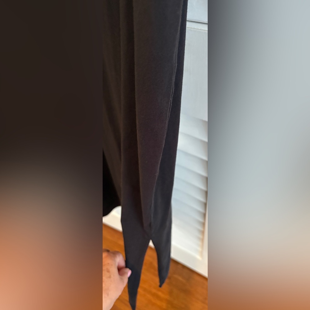 Everlane Dress The Weekend Black TShirt Midi Dress Sleeveless Side Slit Hem XL - Picture 6 of 8